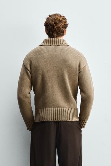 TEXTURED KNIT CARDIGAN - camel by Zara - Image 2