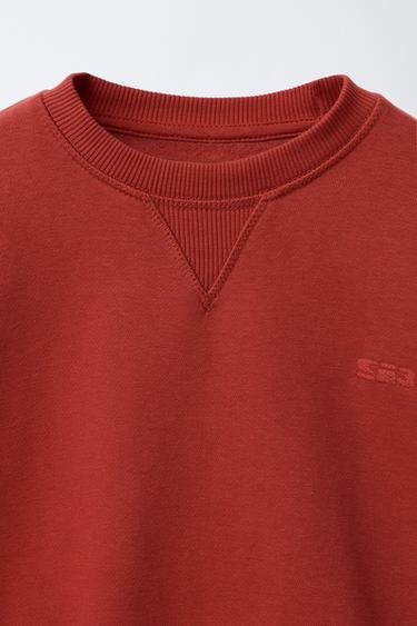 EMBROIDERED SWEATSHIRT AND JOGGERS SET - Red by Zara - Image 5