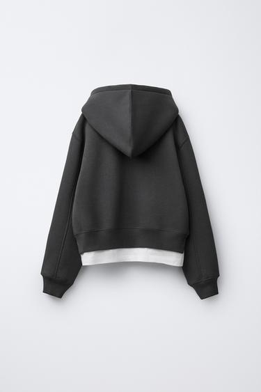 VARSITY DOUBLE HEM HOODIE - Anthracite grey by Zara - Image 1