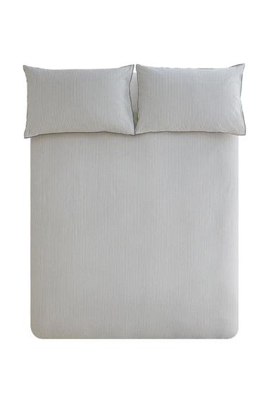 HOUSSE DE COUETTE SEERSUCKER RAYURES PASSEPOIL - Bleu de Zara