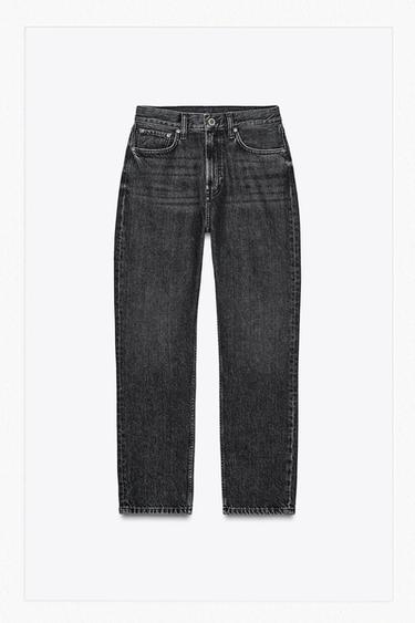 JEANS ZW COLLECTION RECTOS TIRO MEDIO - Gris oscuro de Zara