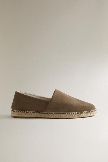 LEDER-ESPADRILLES - Maulwurfsgrau von Zara