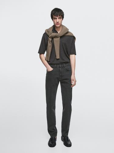 Jeans slim fit - Gris de Zara - Imagen 0