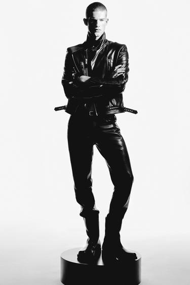 LEATHER KNEE-HIGH BOOTS - Black by Zara