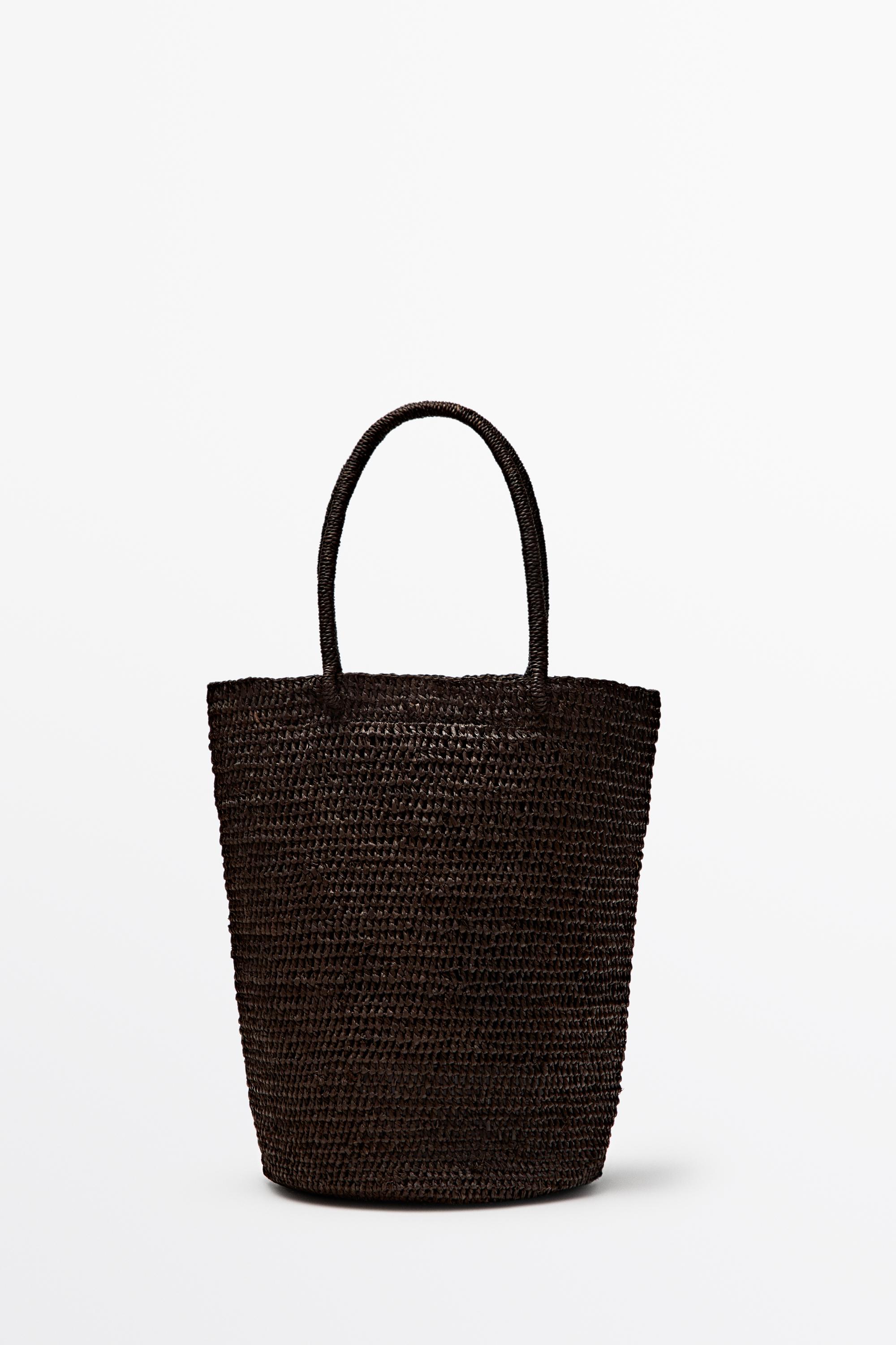 Mini sac seau raphia