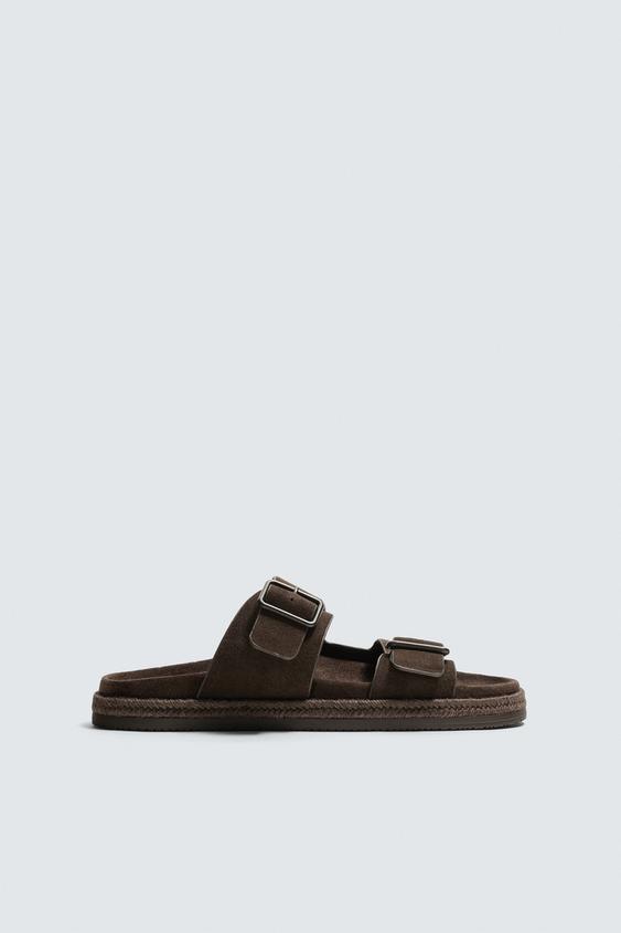 DOUBLE STRAP LEATHER SANDALS from Zara - $69.90