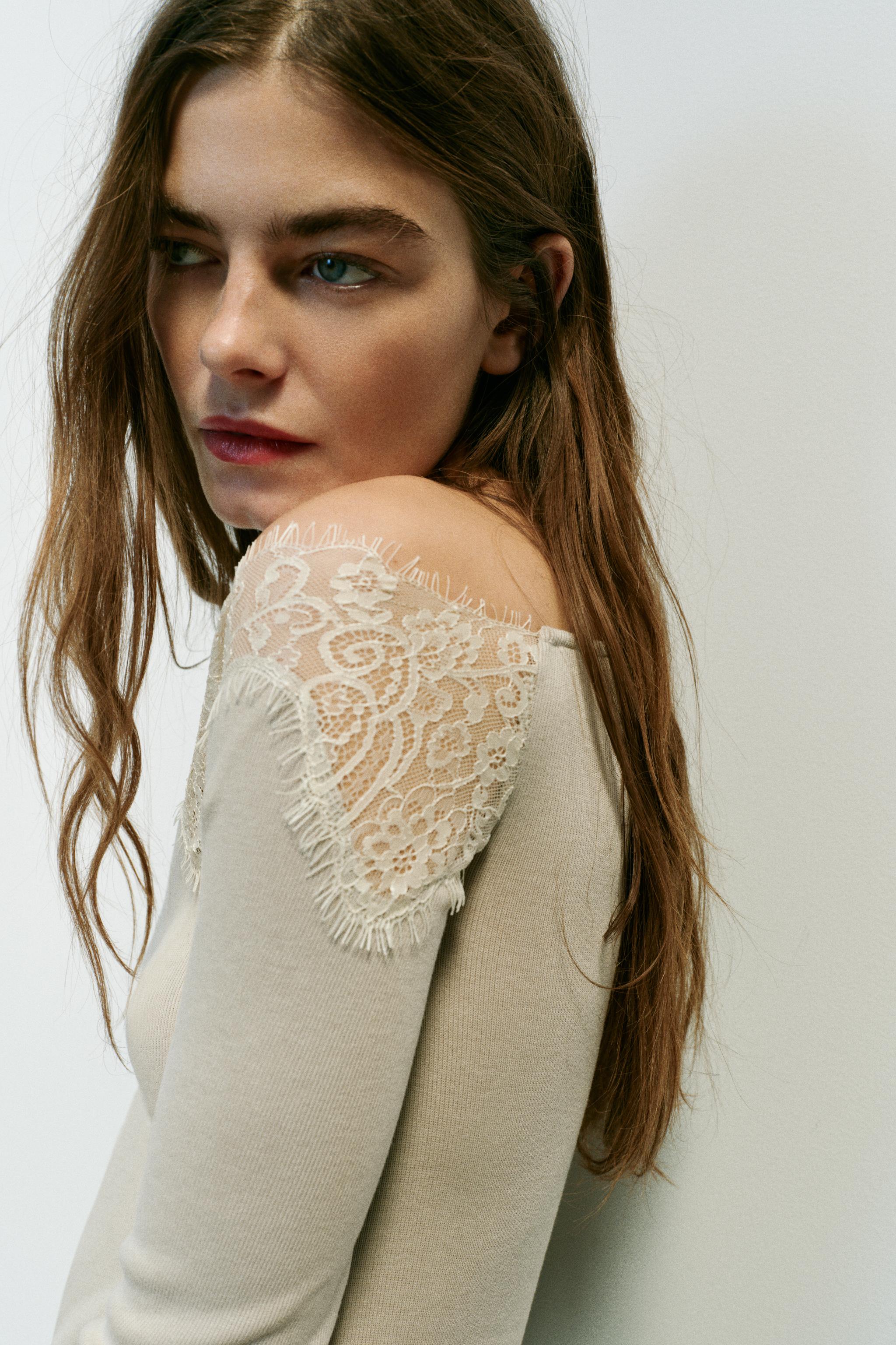 ASYMMETRIC LACE TOP