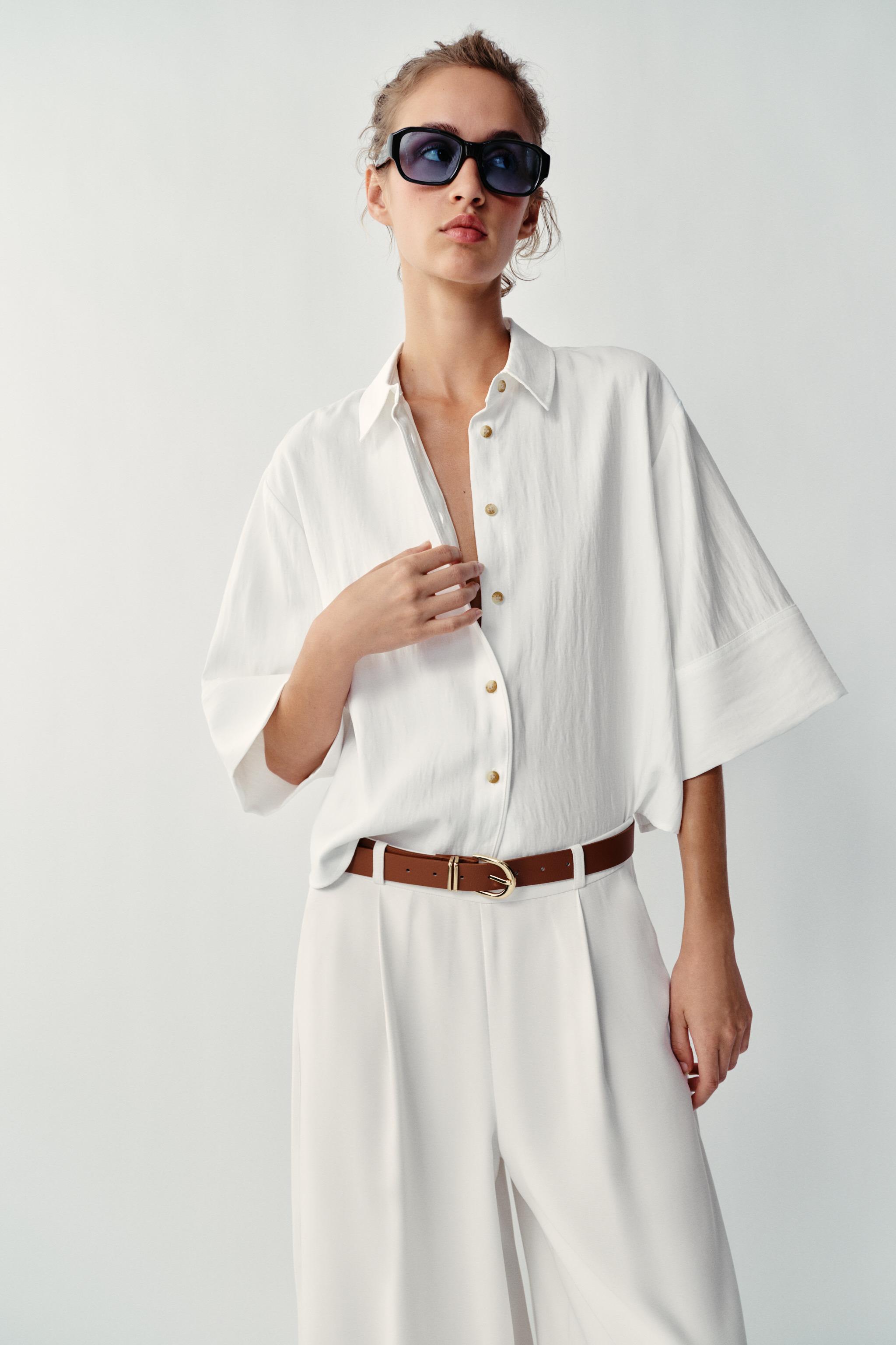 BELTED LONG BERMUDA SHORTS — Oyster-white