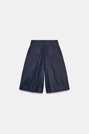 BERMUDA LONG À PINCES - Bleu de Zara - Image 6