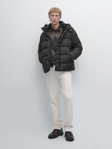 Zara Water-repellent hooded puffer jacket - Cobalt