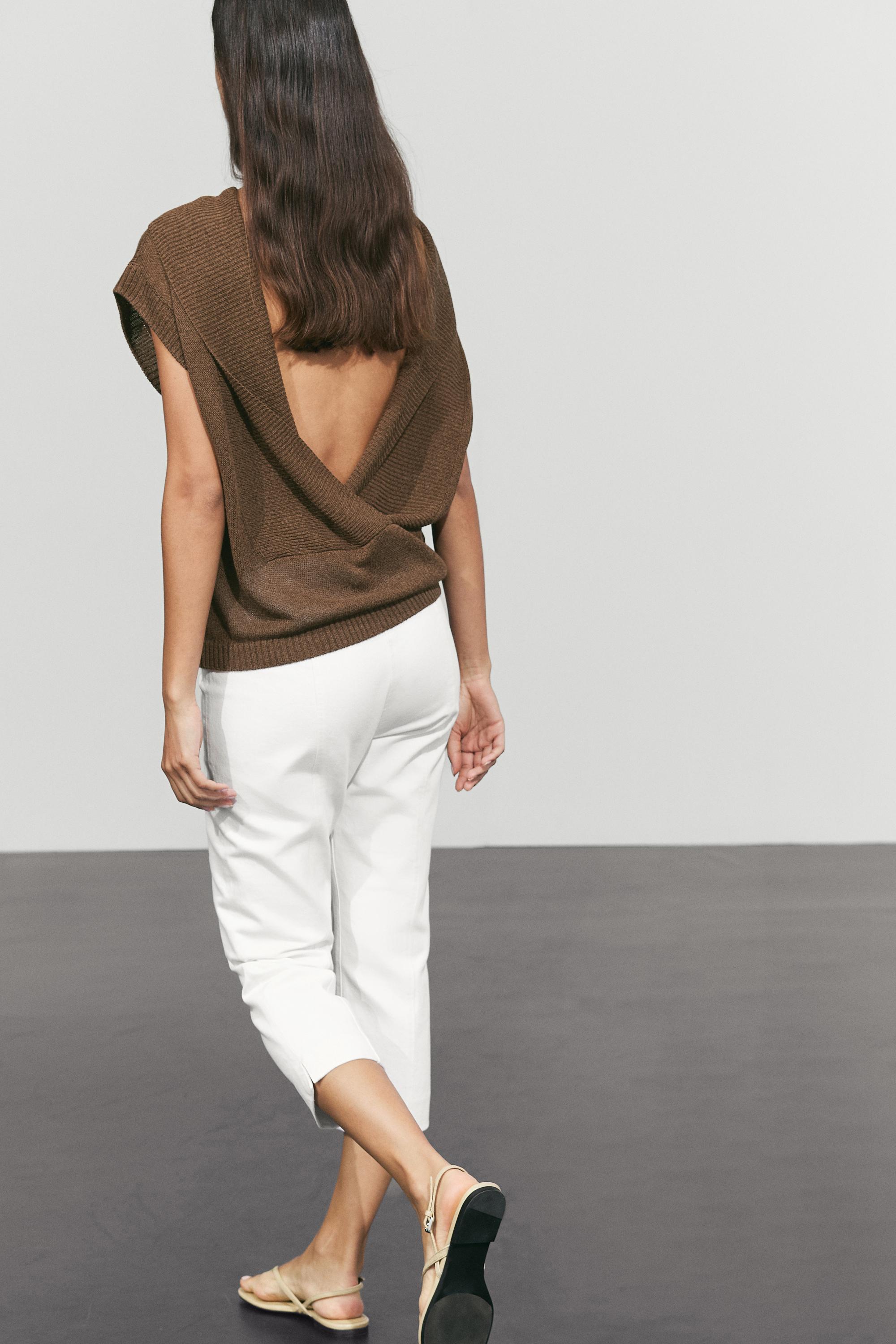 Pull en maille dos croisé