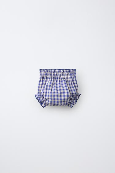 GINGHAM UNDERWEAR — Ecru / Blue 2