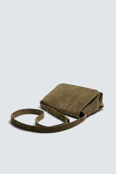 SAC BANDOULIÈRE EN CUIR - Vert kaki de Zara - Image 4