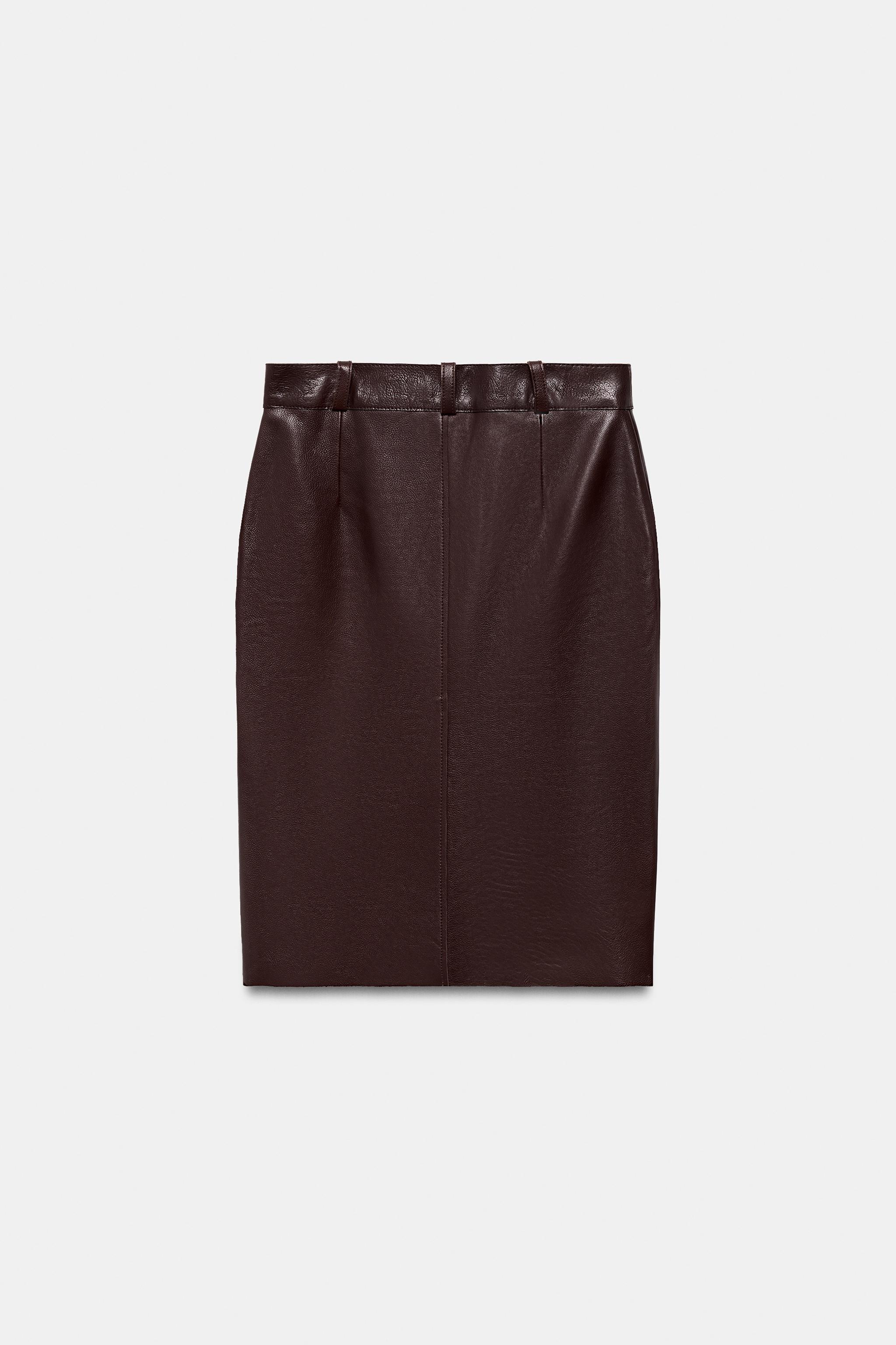 ZW COLLECTION LIMITED EDITION LEATHER MIDI SKIRT