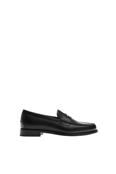 LEATHER PENNY LOAFERS - Black by Zara