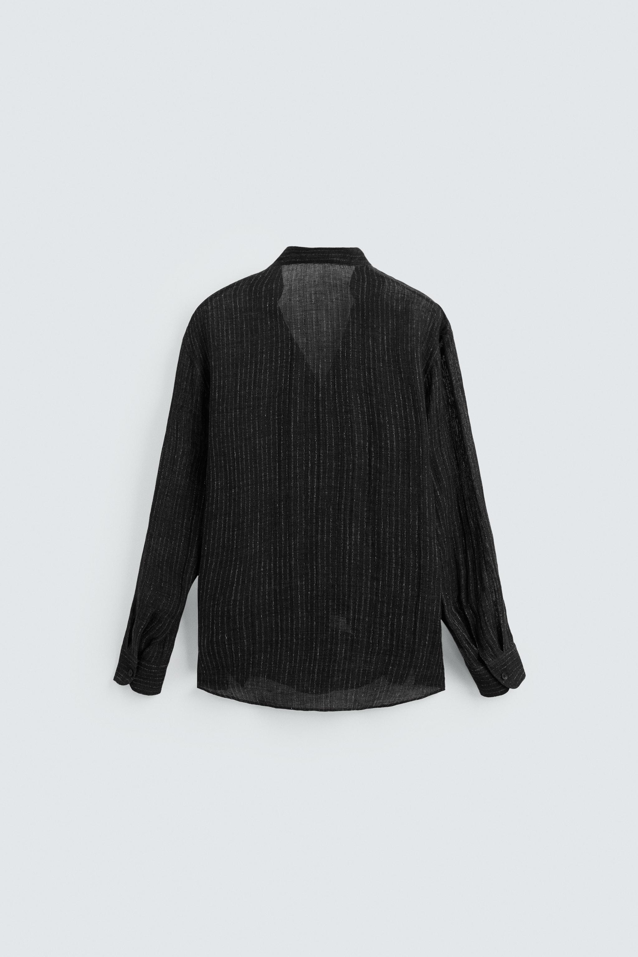 SEMI-SHEER TEXTURED SHIRT - Black | ZARA United States