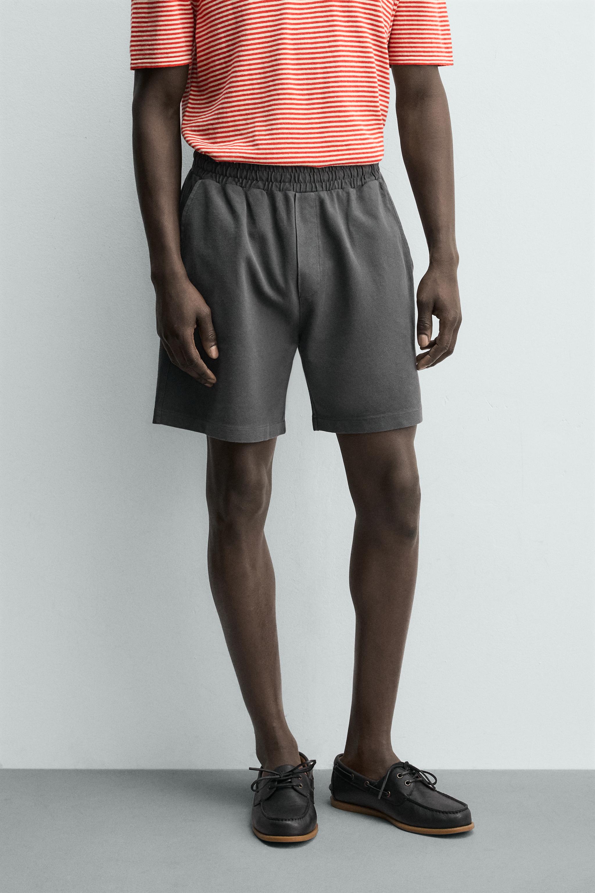 WASHED REGULAR FIT PIQUÉ SHORTS