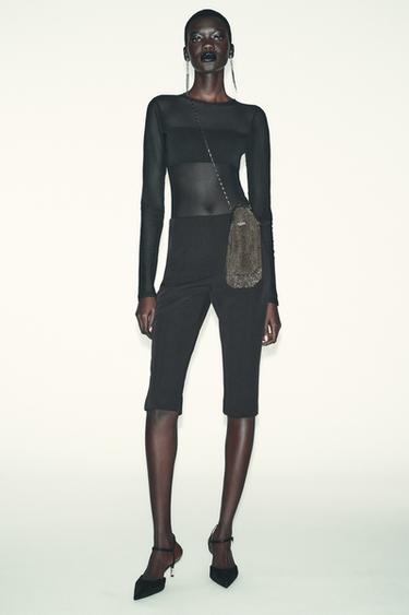 TULLE COMBINED BODYSUIT - Black by Zara