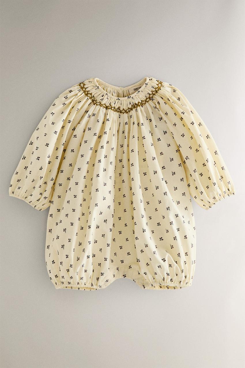 ベビー 花柄フリルロンパース - クリーム | ZARA Japan / 日本