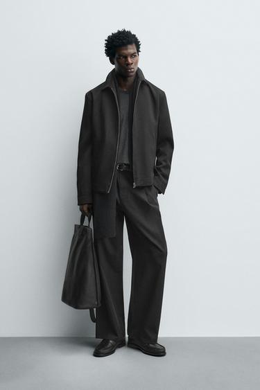 TEXTURED ZIP-UP JACKET - Black by Zara