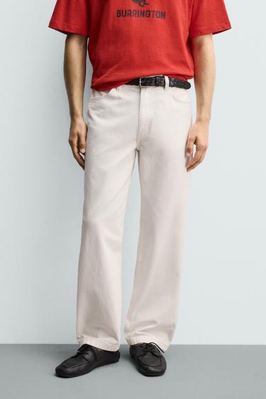 RELAXED FIT JEANS - White by Zara