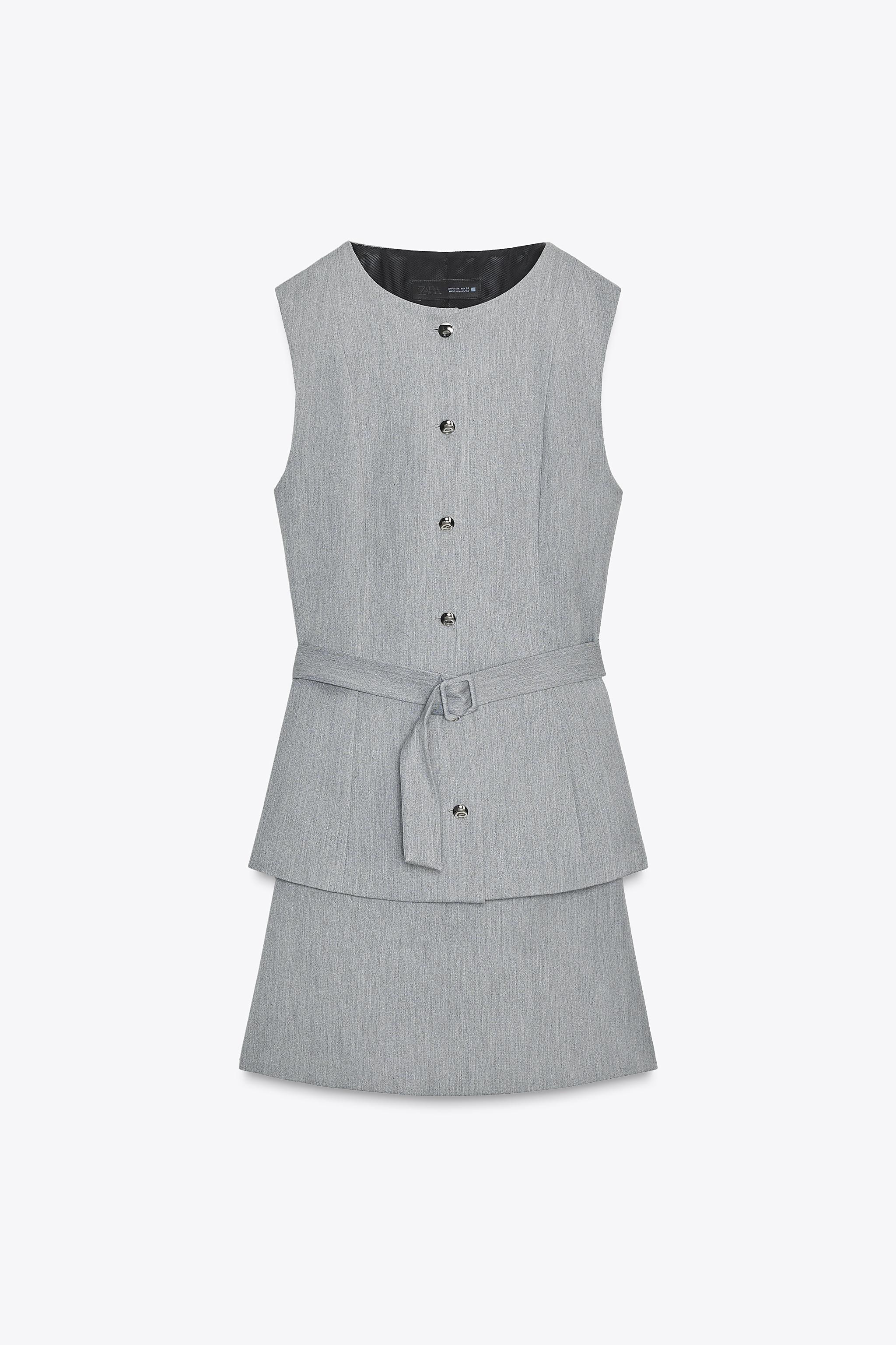 その他 2y TWO-PIECE EFFECT SHORT CREPE DRESS - Gray | ZARA Canada