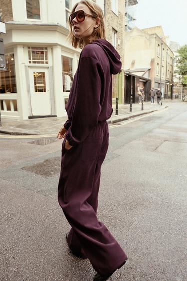 BLOUSON BOMBER À CAPUCHE - Bordeaux de Zara - Image 3