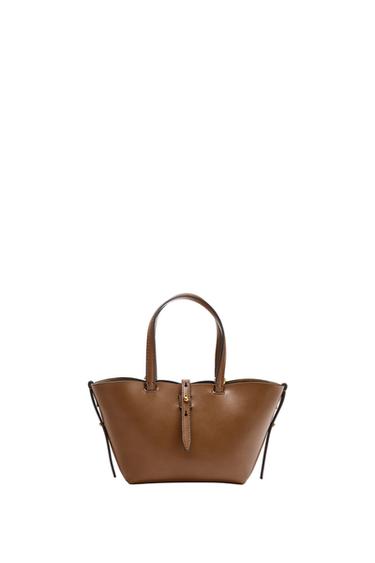 MINI BASKET TOTE BAG - Dark tan by Zara