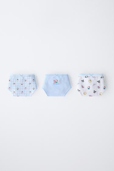 Zara AGES 6-14/ THREE-PACK OF HELLO KITTY AND FRIENDS © SANRIO BRIEFS - Blue