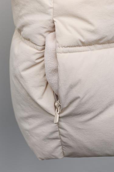 WATER REPELLENT HOODED PADDED JACKET - Ecru by Zara - Image 6