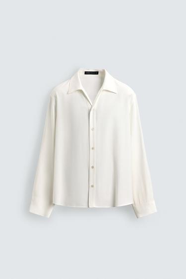 Zara FLUIDNA KOŠULJA RELAXED FIT KROJA – prljavo bijela