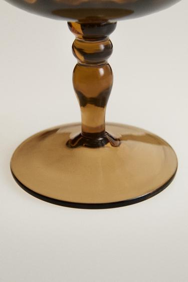 RAISED DESIGN WINE GLASS - Brown by Zara - Image 3