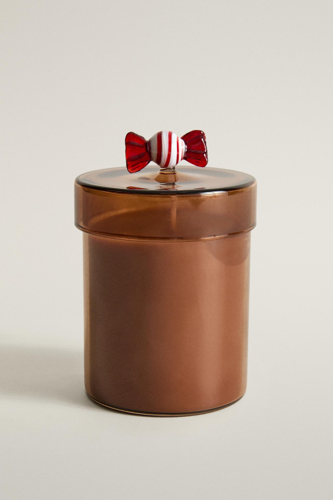 (220 G) BOROSILICATE GLASS SALTED CARAMEL SCENTED CANDLE — Cream