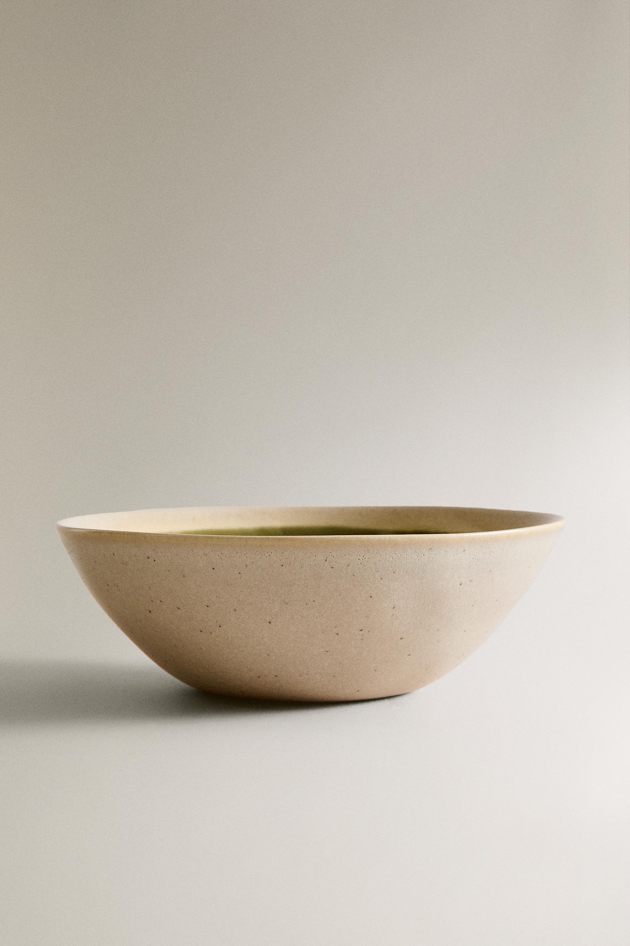 BOL APÉRITIF GRÈS VERT ET BEIGE