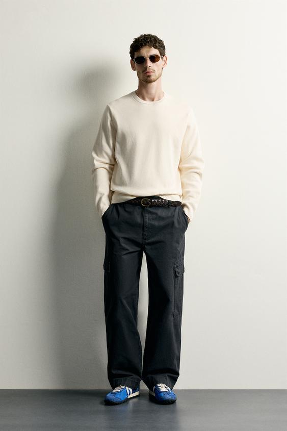 TEXTURED COTTON JUMPER - Ecru by Zara - Image 0
