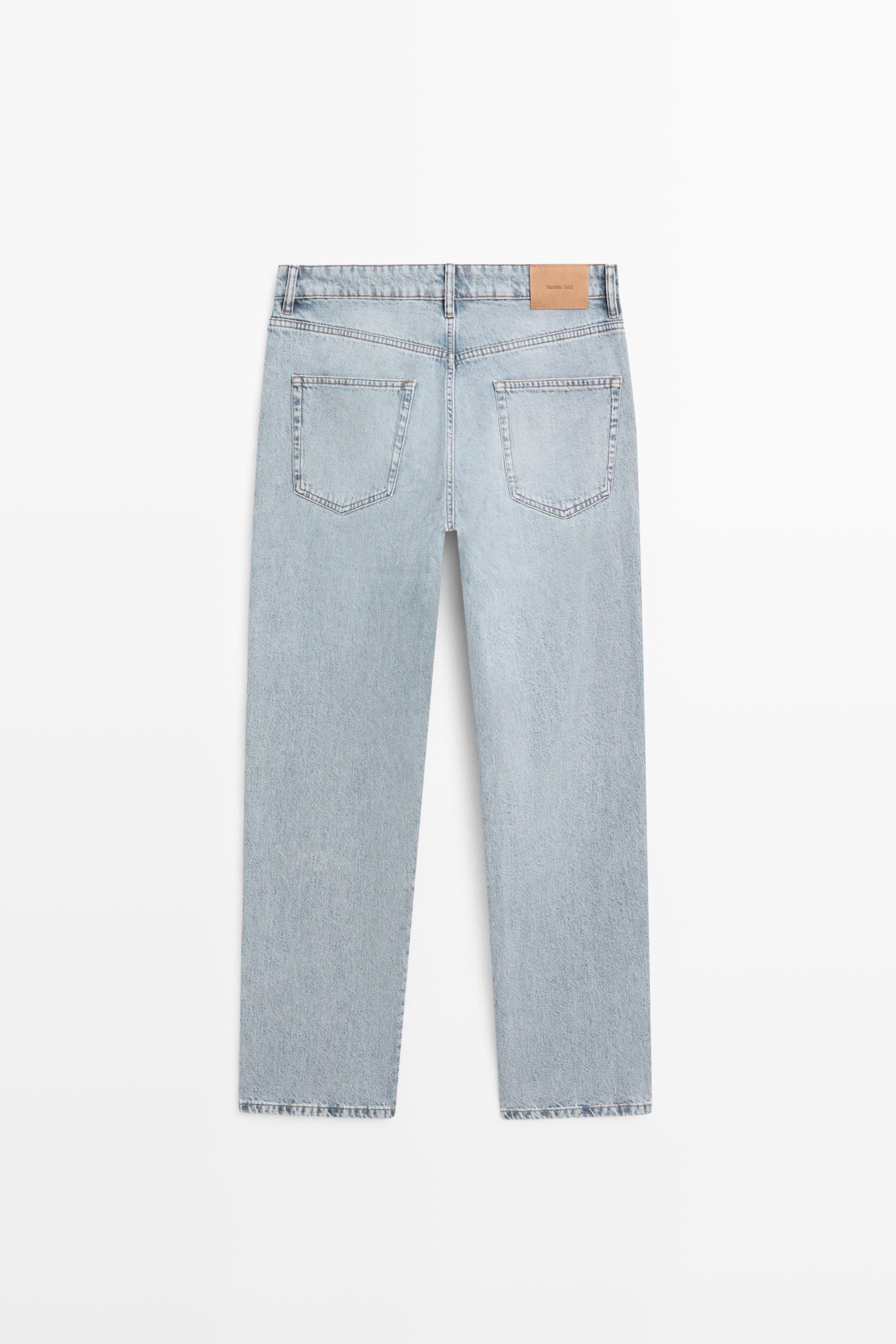 Tapered fit cotton jeans