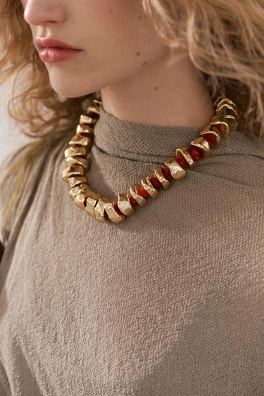 КОЛЬЕ ИЗ ШНУРА С ПОДВЕСКОЙ «МОРСКАЯ ЗВЕЗДА» — ЗОЛОТИСТЫЙ от Zara — изображение 0
