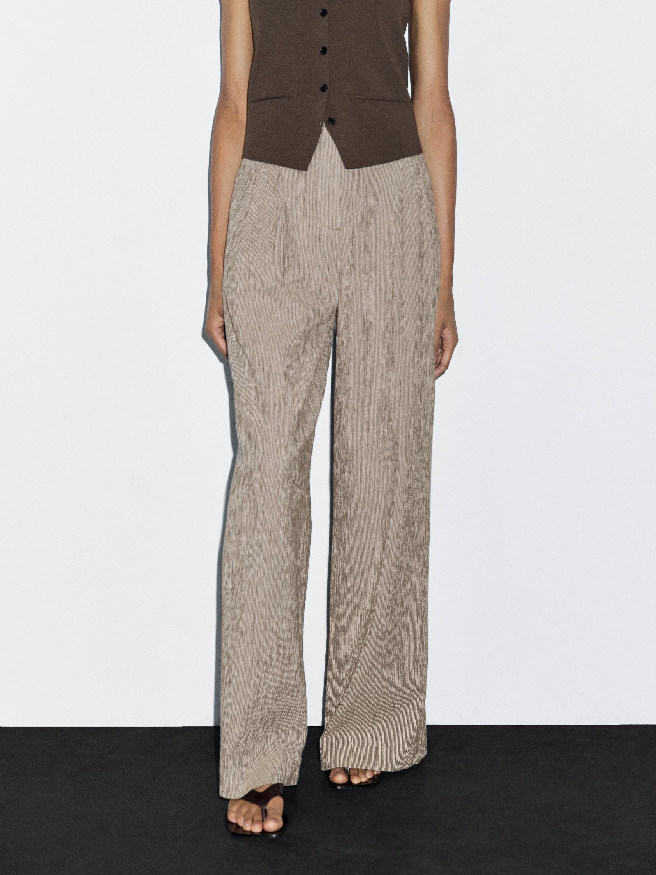 Textured multi-stripe trousers