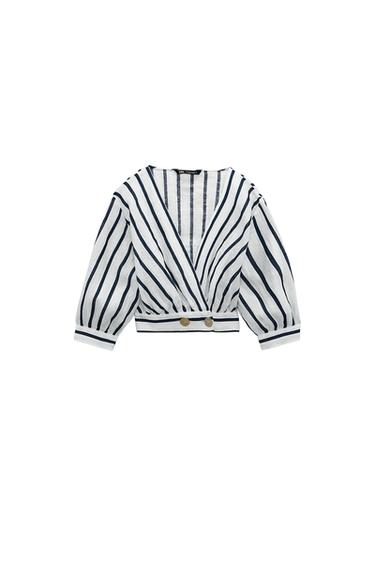 STRIPED LINEN TOP