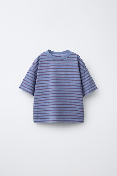 T-SHIRT À RAYURES - Bleu clair de Zara
