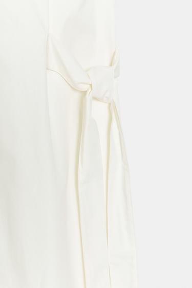 ZW COLLECTION SHIRT DRESS WITH TIES - White by Zara - Image 6