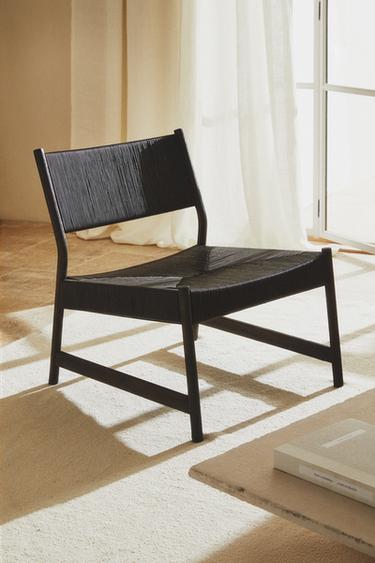 FAUTEUIL BOIS ET CUIR TRESSÉ - Marron foncé de Zara - Image 5