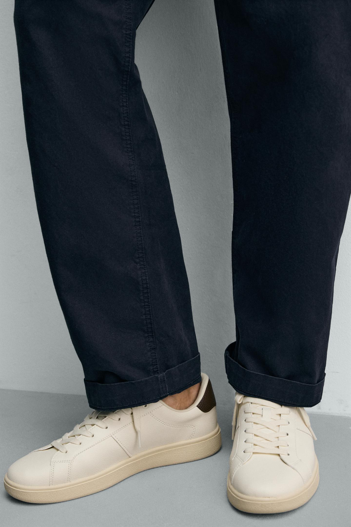 Мужские кроссовки Zara Sneakers with Heel Detail, цвет: Белый — фото 3