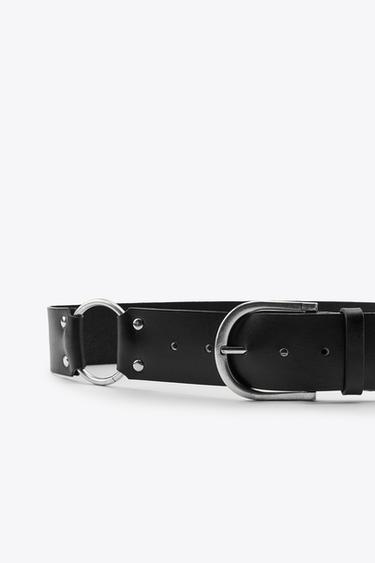 CEINTURE EN CUIR AVEC ANNEAU - Noir de Zara - Image 4