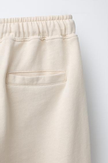 PANTALON EN MOLLETON BALLON - Écru de Zara - Image 3