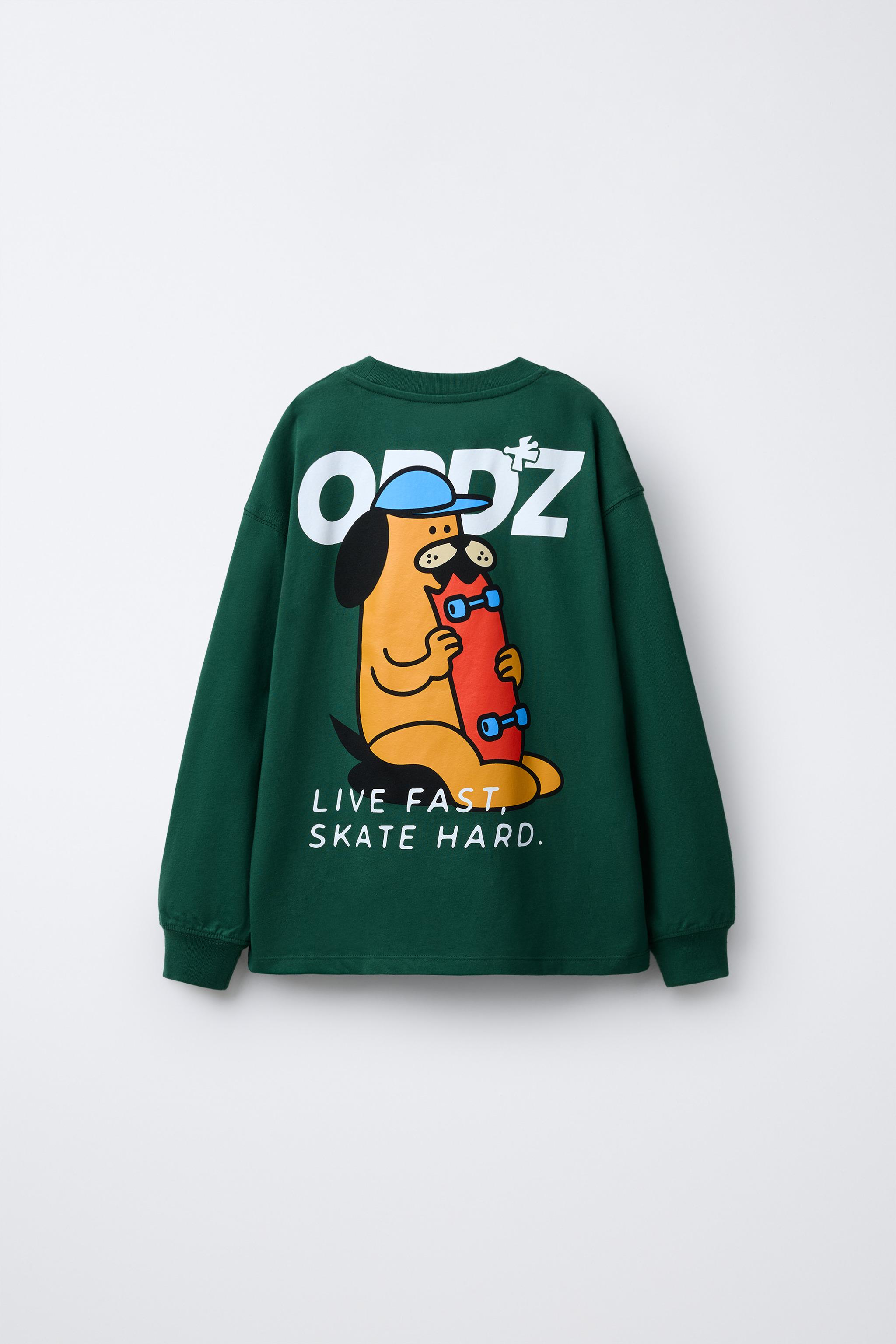 スケートプリントTシャツ - グリーン | ZARA Japan / 日本