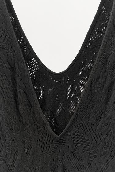 COMBINAISON SEAMLESS DENTELLE - Noir de Zara - Image 4
