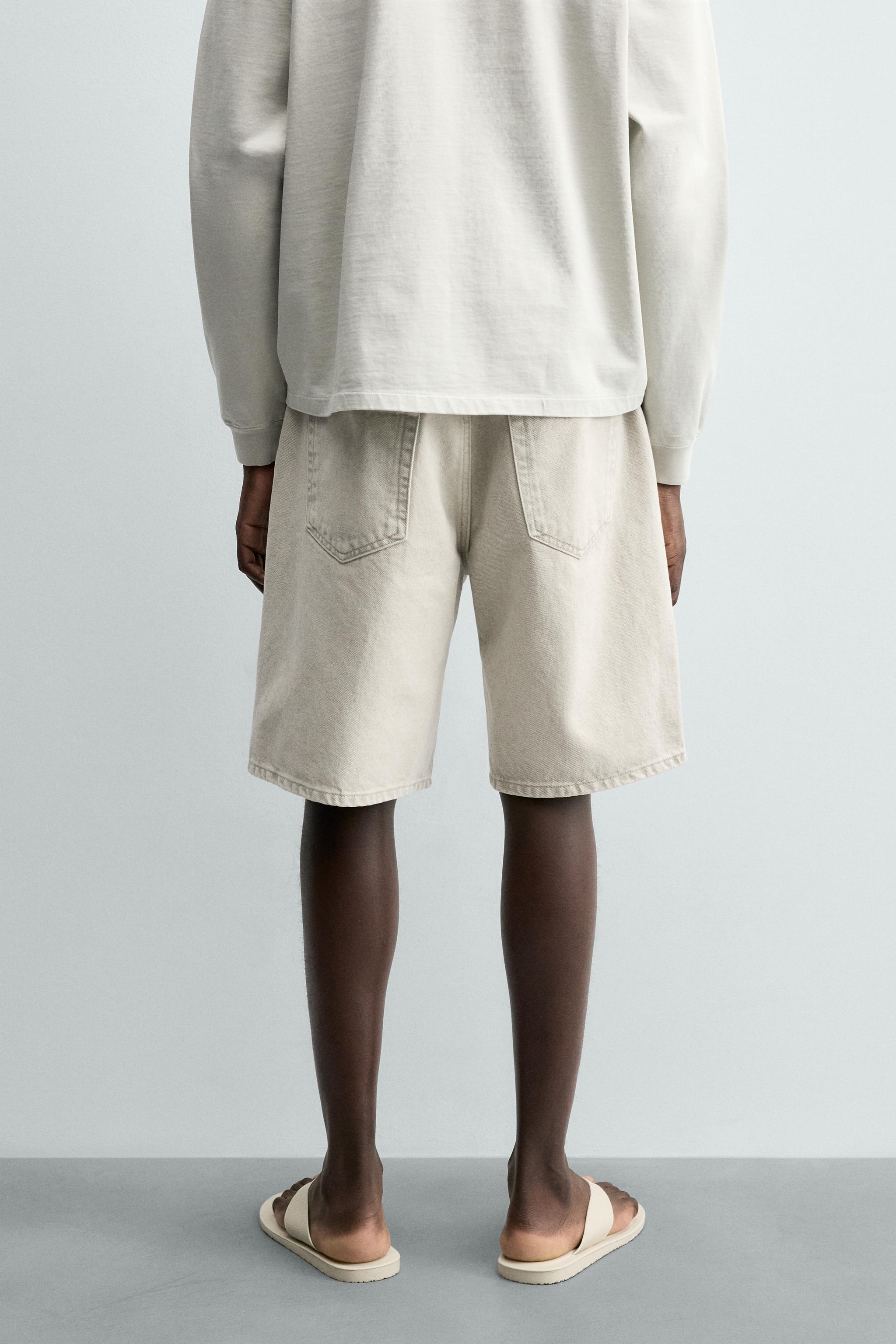 Zara REGULAR FIT DENIM BERMUDA görsel 3