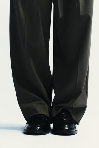 PANTALON PLIS CEINTURE - Bleu / Gris de Zara - Image 2