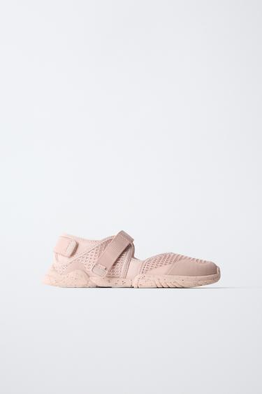 Zara BAREFOOT ATHLETIC BALLET FLATS - Pink